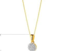 Zawieszka z żółtego złota z diamentami - 0,09 ct - próba 585