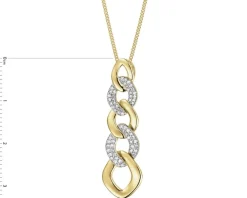 Zawieszka z żółtego złota z diamentami - 0,20 ct - próba 585