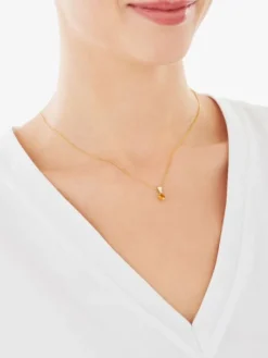 Zawieszka z żółtego złota z diamentem i cytrynem - próba 585