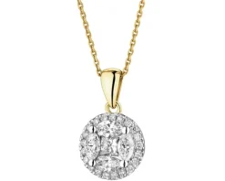 Zawieszka z żółtego złota z diamentami - 0,63 ct - próba 585