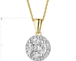 Zawieszka z żółtego złota z diamentami - 0,63 ct - próba 585