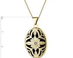 Zawieszka z żółtego złota z diamentem - puzderko - 0,005 ct - próba 585