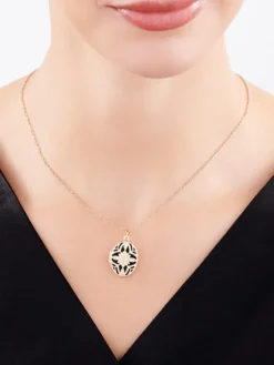 Zawieszka z żółtego złota z diamentem - puzderko - 0,005 ct - próba 585