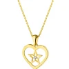 Zawieszka z żółtego złota z diamentem - serce, gwiazda - 0,006 ct - próba 375