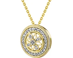 Zawieszka z żółtego złota z diamentami - rozeta - 0,07 ct - próba 585