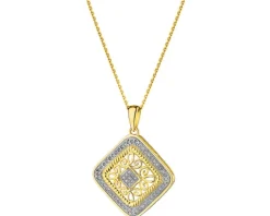 Zawieszka z żółtego złota z diamentami - 0,15 ct - próba 585