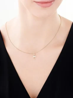 Zawieszka z żółtego złota z diamentami - sowa - 0,01 ct - próba 585