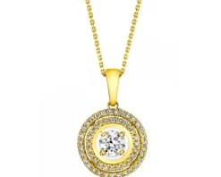 Zawieszka z żółtego złota z diamentami - 0,25 ct - próba 585