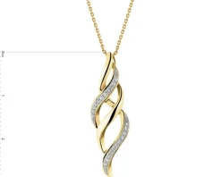 Zawieszka z żółtego złota z diamentami - 0,07 ct - próba 585