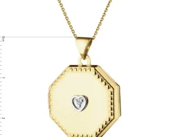 Zawieszka z żółtego złota z diamentem - puzderko - 0,01 ct - próba 375