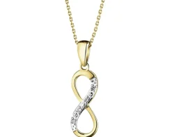 Zawieszka z żółtego złota z diamentami - nieskończoność - 0,01 ct - próba 375