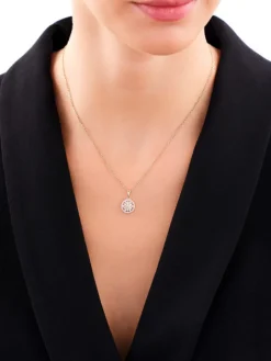 Zawieszka z żółtego złota z diamentami - rozeta - 0,20 ct - próba 585