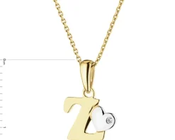 Zawieszka z żółtego złota z diamentem - litera Z - 0,004 ct - próba 375