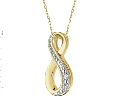 Zawieszka z żółtego złota z diamentem - nieskończoność - 0,003 ct - próba 375