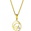 Zawieszka z żółtego złota z diamentem - litera G - 0,003 ct - próba 585