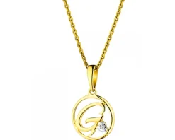 Zawieszka z żółtego złota z diamentem - litera G - 0,003 ct - próba 585