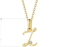 Zawieszka z żółtego złota z diamentem - litera Z - 0,003 ct - próba 375