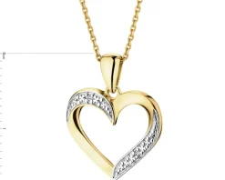 Zawieszka z żółtego złota z diamentami - serce - 0,004 ct - próba 585