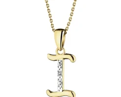 Zawieszka z żółtego złota z diamentem - litera I - 0,003 ct - próba 375