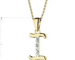 Zawieszka z żółtego złota z diamentem - litera I - 0,003 ct - próba 375