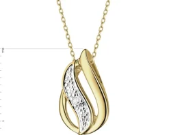 Zawieszka z żółtego złota z diamentem - 0,006 ct - próba 375