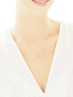 Zawieszka z żółtego złota z diamentami - serca - 0,01 ct - próba 585