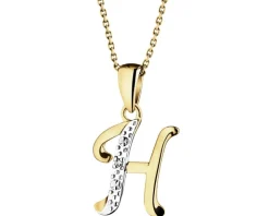 Zawieszka z żółtego złota z diamentem - litera H - 0,003 ct - próba 375