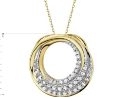 Zawieszka z żółtego złota z diamentami - koło - 0,10 ct - próba 585