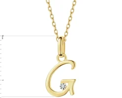Zawieszka z żółtego złota z diamentem - litera G - 0,003 ct - próba 375