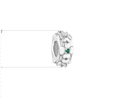 Zawieszkia srebrna beads z cyrkoniami - stoper - koniczyna