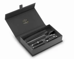 Zestaw Pióro + Długopis Parker IM Czarny CT w Pudełku z Etui