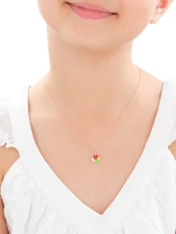 Zloty naszyjnik z emalią, ankier - puzzle