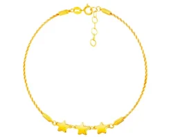 Złota bransoletka - gwiazdy