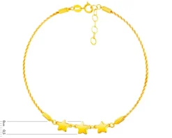 Złota bransoletka - gwiazdy