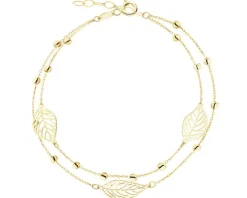 Złota bransoletka - liście