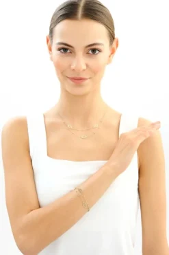 Złota bransoletka - liście