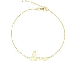 Złota bransoletka - love