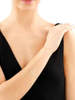 Złota bransoletka - love