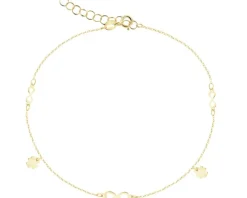 Złota bransoletka - nieskończoności, koniczyny