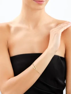 Złota bransoletka - paper clip