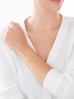 Złota bransoletka - paper clip