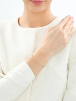 Złota bransoletka - paper clip