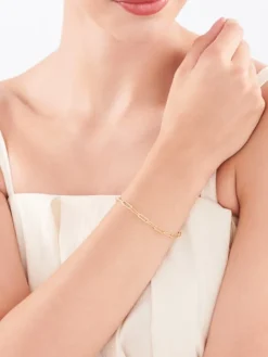 Złota bransoletka - paper clip