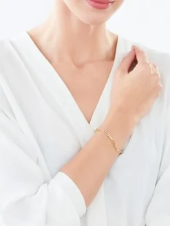 Złota bransoletka - paper clip