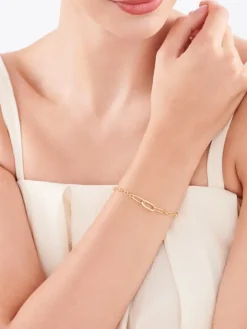 Złota bransoletka - paper clip