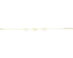 Złota bransoletka - serca