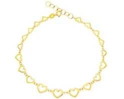 Złota bransoletka - serca