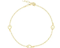 Złota bransoletka - serca