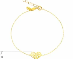 Złota bransoletka - serce
