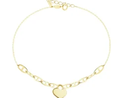 Złota bransoletka - serce